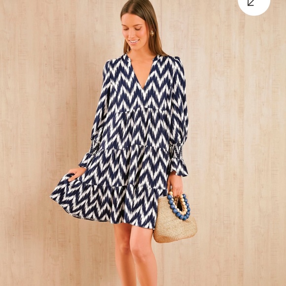 Tuckernuck Pomander Place Navy Ikat Kenzo Dress XS - Picture 2 of 15